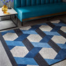 Asiatic London Camden Tufted Blue Grey Wool Viscose Geometric Textured Rug - Large 160x230 cm (5'3"x7'7")