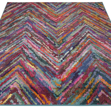 Carnaval CAR104 Vibrant Multi Colours Modern Chevron Rug by Concept Looms