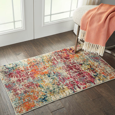 Celestial CES13 Modern Abstract Pictorial Pink Multicolour Rug by Nourison