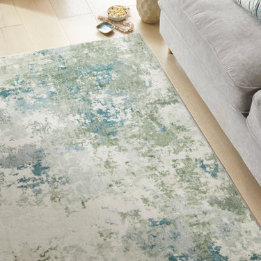 Consept Looms Liberty LIB109 Seafoam Green Blue Washable Non-Slip Modern Rug