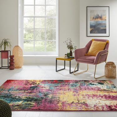 Consept Looms Art101 Multi Pictorial Pop Multicoloured Polypropylene Abstract Floral Rug