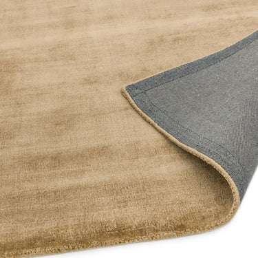 Blade Plain Silky Hand Woven Viscose Shiny Rug Hallway Runner in Soft Gold 66 x 240 cm