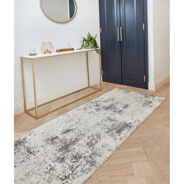 Rossa ROS03 Modern Abstract Hallway Runner Rug in Grey 80x240 cm (2'8''x7'10'')