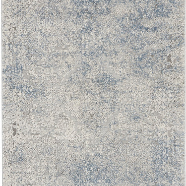 Nourison Rustic Textures RUS09 Hlallway Ivory Blue Jute Polypropylene Abstract Textured Hallway Runner Rug