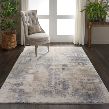 Rustic Textures RUS05 Modern Abstract Rug in Beige Grey