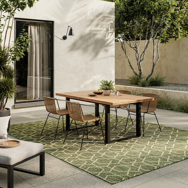 Horizon Classic Trellis HOZ01 Green By Indoor Outdoor Polypropylene Geometric Textured Rug