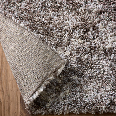 Hadley Marbled Effect Thick Fluffy Beige Grey Polypropylene Shaggy Modern Rug