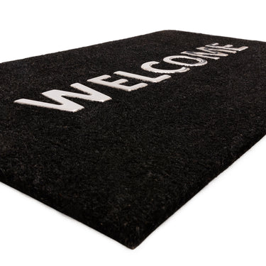 Asiatic London Black Welcome DO02 Use Coir Indoor Outdoor Non-Slip Doormat 45x75 cm