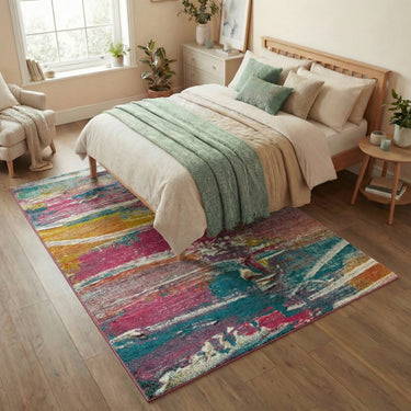 Consept Looms Art107 Multi Pictorial Pop Multicoloured Polypropylene Abstract Floral Rug