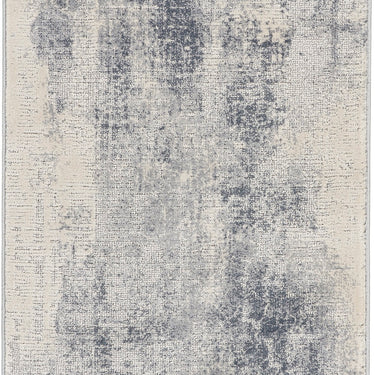 Nourison Rustic Textures RUS02 Ivory Blue Jute Polypropylene Abstract Textured Hallway Runner Rug