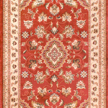 Traditional Sherborne Classic Bordered Rug Hallway Runner in Terracotta