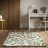 Origins Wool Hand Tufted Trailing Leaf Cream/Green Rug - Large 160x230 cm (5'3"x7'7")