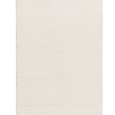 Origins Washable Faux Fur Modern Plain Ivory Non-Slip Rug