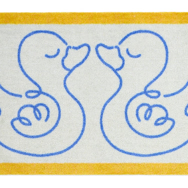 Dip and Drip Kids Bathroom Linear Ducks Washable Non-Slip Bordered Rug 50x75 cm