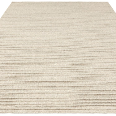 Ravine Hand Made Wool Plain Ribbed Texture Ivory Rug