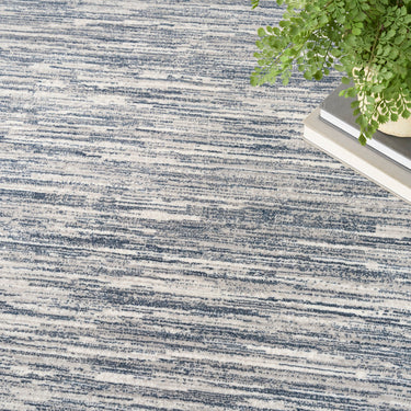 Grand Street GRN04 Silky Ivory Blue By Abstract Modern Soft Rug