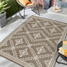 Origins Atlas Diamond Flat Weave Brown Indoor Outdoor Geometric Textured Striped Rug - Medium 120x170 cm (4'x5'6")