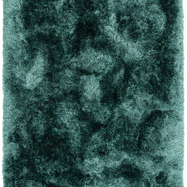 Plush Plain Shaggy High Pile Thick Silky Fluffy Soft Hand Woven Petrol Green Rug