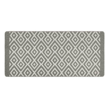 My Stain Resistant Cosy Silver Washable Non-Slip Polypropylene Geometric Doormat