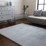 Asiatic London Como Ultra Soft Silky High Shine Velvety Blue Jute Shaggy Textured Rug - Small 80x150 cm (2'6"x5')