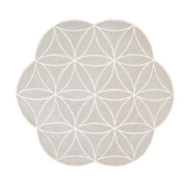 Bloom Handmade Geometric Abstract 100% Pure Wool Hand Tufted Circle Rug in Grey