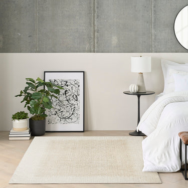 Grand Street GRN03 Silky Ivory Beige By Abstract Textured Modern Rug