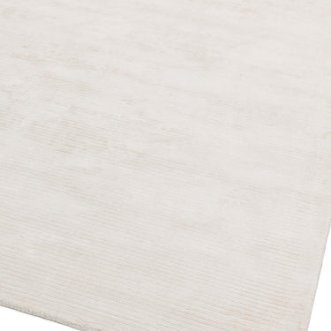 Bellagio Modern Plain Loop Striped Shiny Viscose Hand Woven White Rug in Medium 120x180 cm (4'x6')