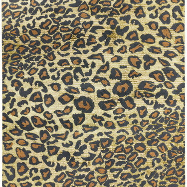 Quantum Leopard Print QU01 High Shine Rug in Beige Brown