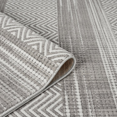 URCO Petra Jerash Grey Polypropylene Traditional Abstract Textured Hallway Runner Rug