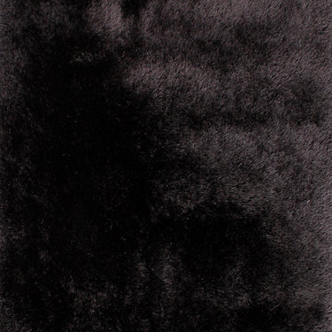 Mayfair Modern Plain High Pile Luxurious Shaggy Rug in Black