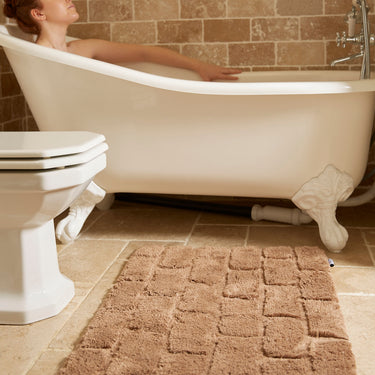 Hug Rug Bamboo Brick Bathroom Washable Soft Fluffy Plush Mat