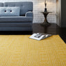 Sloan Hand Woven Flatweave Geometric Ethnic Rug or Runner in Mustard Yellow - Small 100x150 cm (3'4"x4'11")