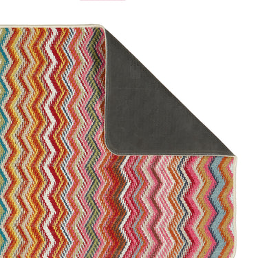 My Mat Candy Washable Home Entrance, Kitchen, Hallway, Entryway Non-Slip Rug in Zig Zag Rainbow Multi Colours in 67 x 200 cm