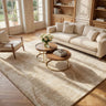 Consept Looms Dune Wavy Desert Sand Drift Pattern Beige Wool Viscose Textured Boho Rug - 170 x 240 cm (5'7"x7'10")
