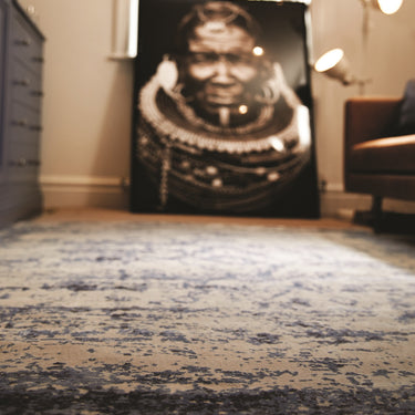 Origins Persia Silky Art Midnight Oyster Hand-Loomed Viscose Traditional Vintage Rug