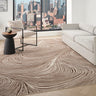 DKNY Central Park West CEP02 Modern Abstract Swirl Pattern Beige Brown  Rug - 239 x 300 cm (7'10"x9'10")