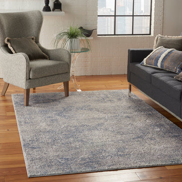 Rustic Textures RUS09 Modern Abstract Rug in Ivory Light Blue