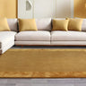 Ascot Modern Plain Hand Woven Wool Viscose Bordered Gold Yellow Rug - Small 80x150 cm (2'6"x5')