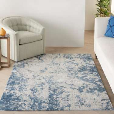 Nourison Rustic Textures RUS16 Grey Blue Jute Abstract Textured Rug