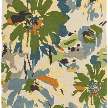 Reef Floral RF11 Hand Tufted Rug in Green Multi