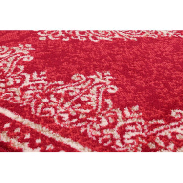 Traditional Poly Douglas Bordered Medallion Classic Rug in Grey Black Red Cream