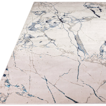 Aurora Quake AU22 Artistic Modern Marbled Shiny Blue Grey Rug