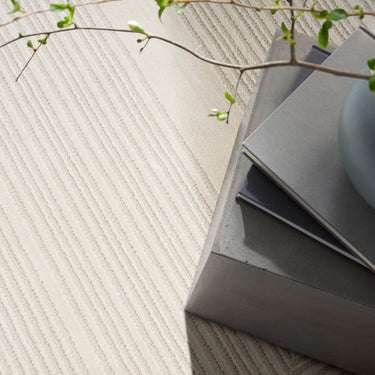 Calvin Irradiant IRR02 Ivory Geometric Textured Modern Rug