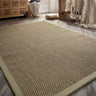 Origins Sisal Border Rug Modern Natural Jute Flatweave Hand Made Rug in Sage Green with Sage Green Border - Medium 120x170 cm (4'x5'6")