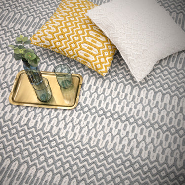 Halsey Indoor Outdoor Rug Hand Woven Geometric Flatweave Reversible Duck Egg Blue Rug, Runner or Cushion