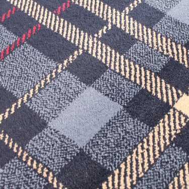 Highland Check Pattern Blue Polypropylene Traditional Checked Tartan Hallway Runner Rug