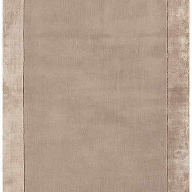 Ascot Modern Plain Hand Woven Wool Viscose Bordered Sand Beige Rug