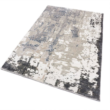 Langham Rug Modern Abstract Hand Woven Viscose Premium Grey Silver Rug