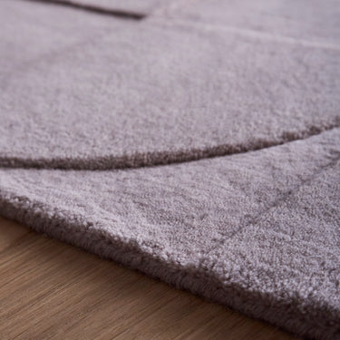Origins Penny 3D Grey Mauve Hand-Carved Wool Geometric Rug