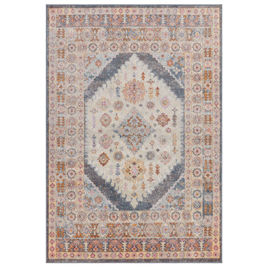 Flores Fiza FR06 Traditional Classic Bordered Persian Floral Vintage Rug in Multi